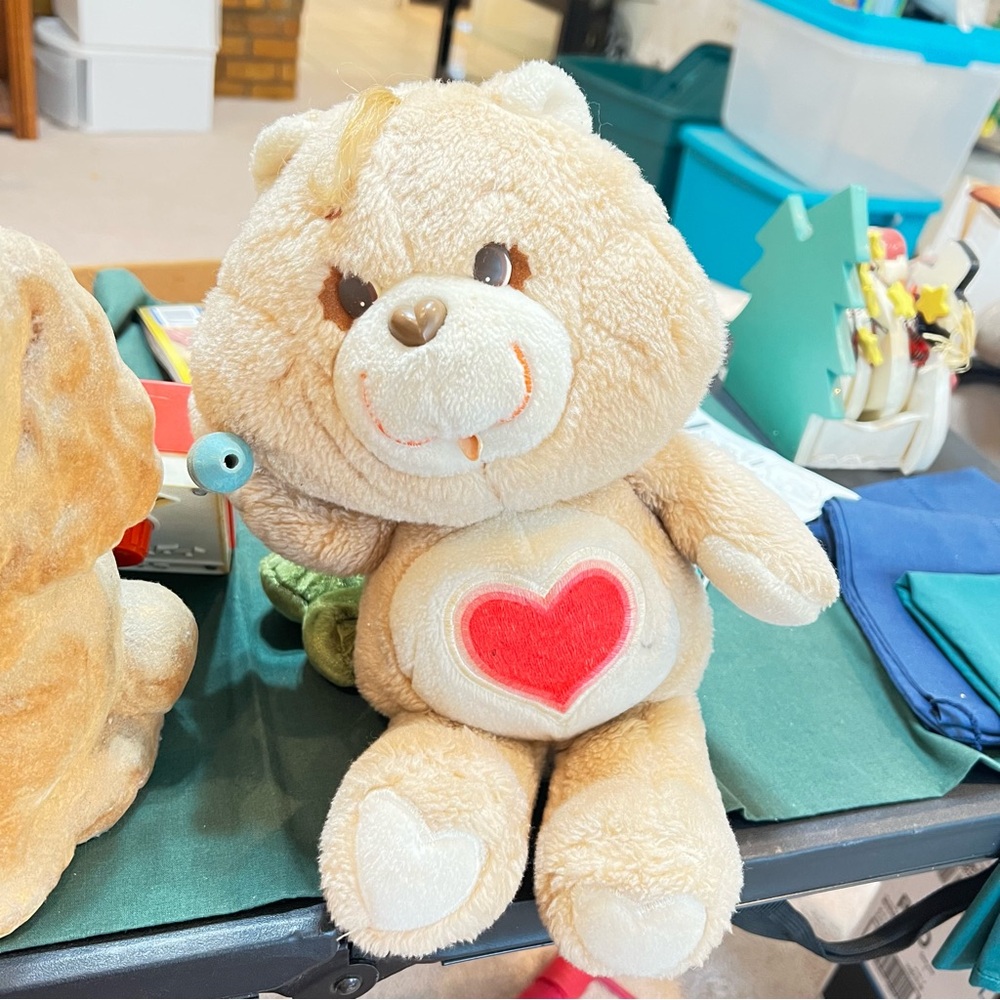 Care Bears Tan Stuffed Animal with Red Heart